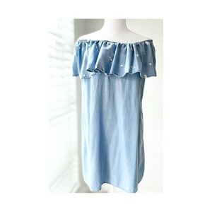 Simons Twik Light Blue Ruffled Top